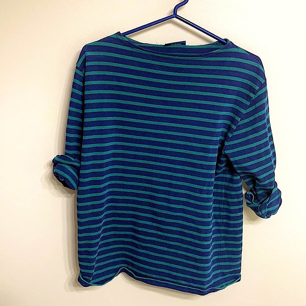COPY - unisex green/navy breton saint james EUC stripe